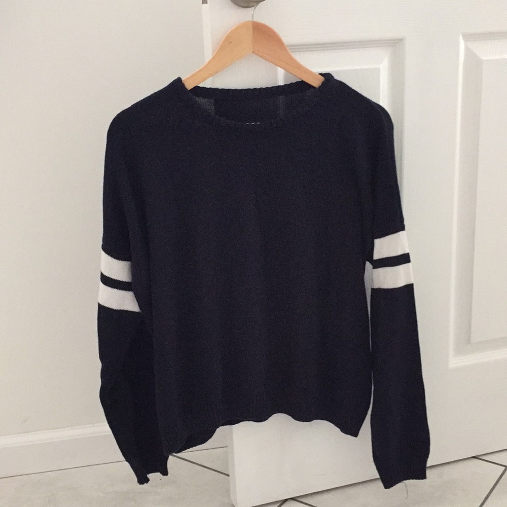 Brandy Melville blue sweater with two stripes